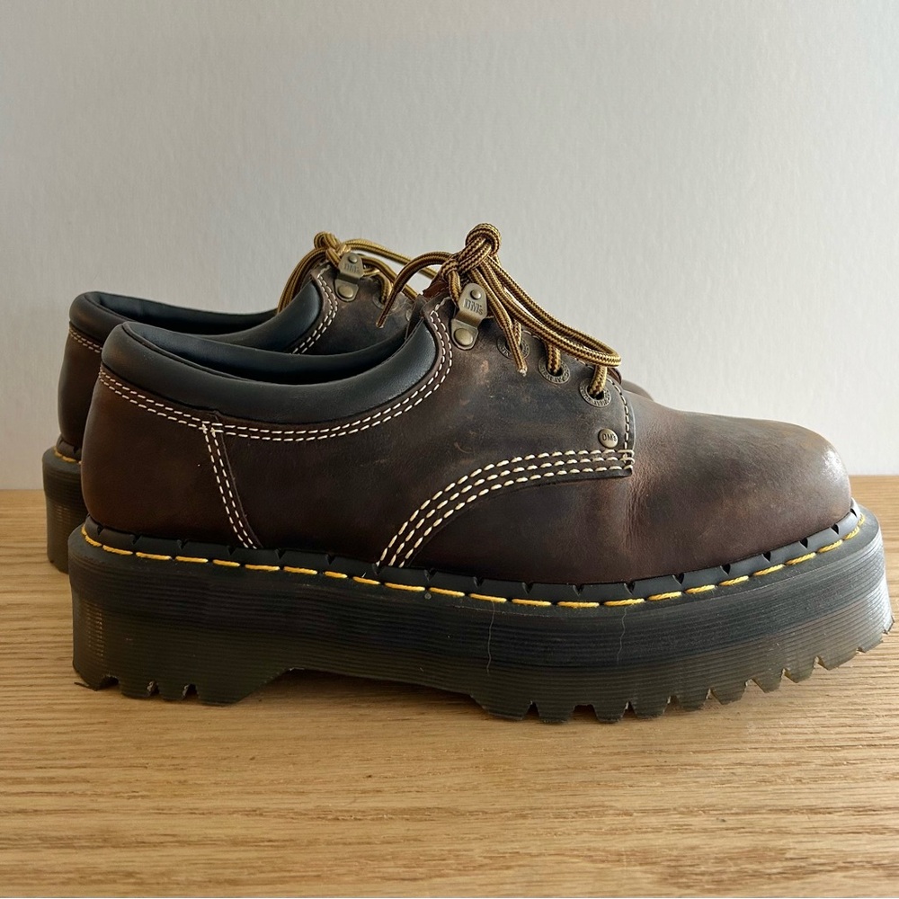 Dr. Martens Quad 8053 Dark Brown Leather Platforms